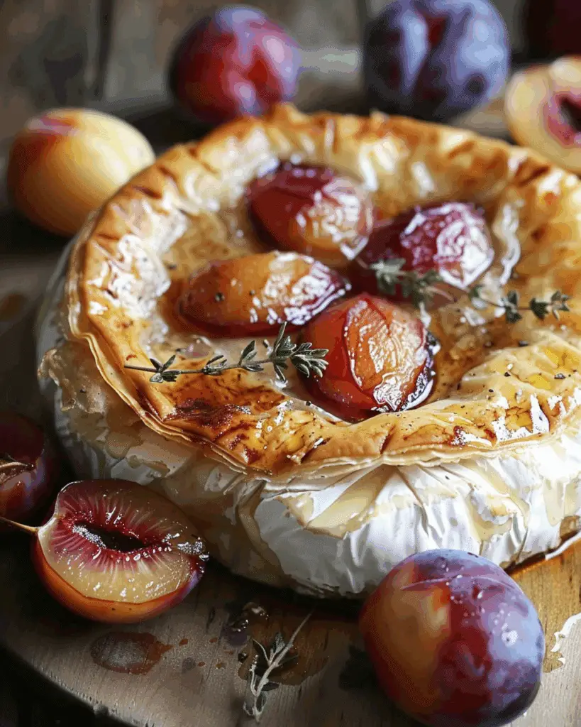 Baked Brie with Roasted Plums and Thyme