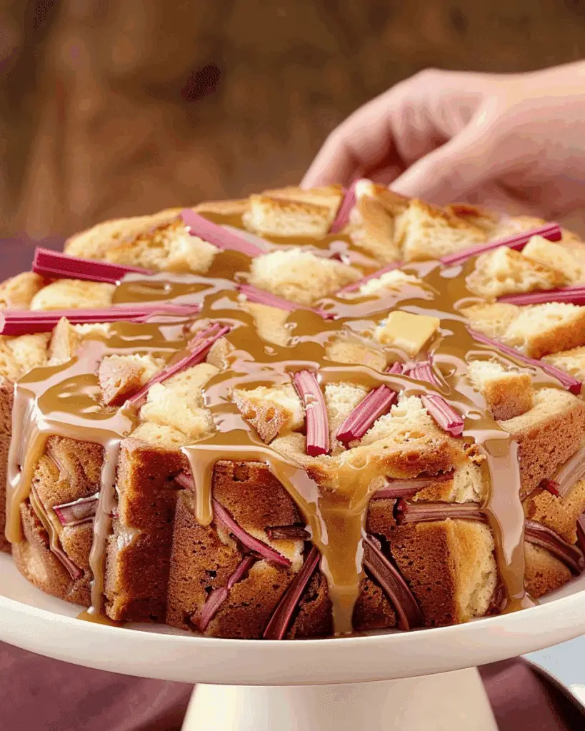 Rhubarb Cake with Butter Sauce – Sweet, Tangy, and Absolutely Cozy
