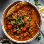 Decadent Lentil Tortilla Soup