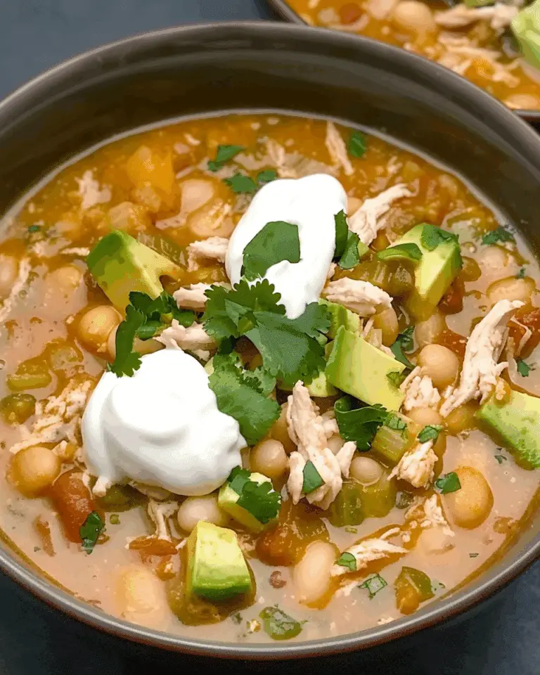 Healthy White Turkey Chili with Avocado & White Beans