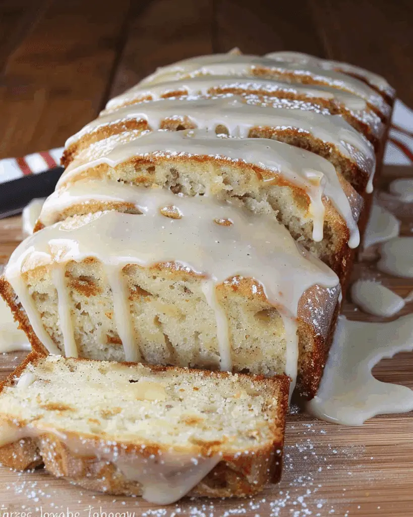Eggnog Quick Bread with Rum Infused Glaze