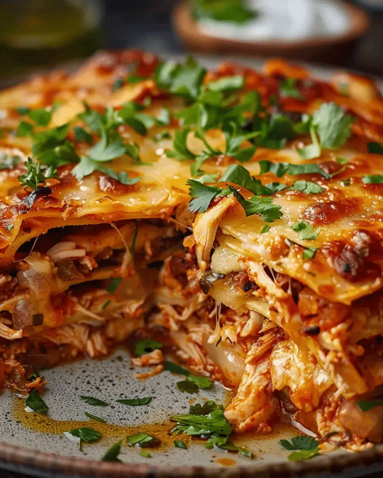 Red Chile Chicken Layered Tortilla Feast