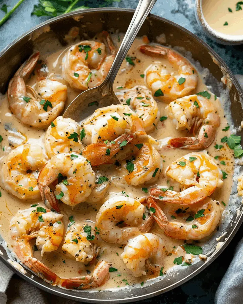 Creamy Garlic Prawns (Shrimp)