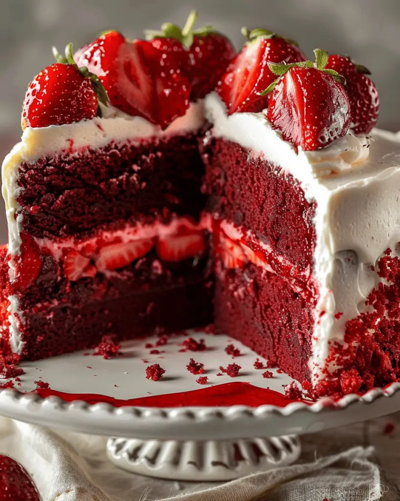 Red Velvet Strawberry Cake