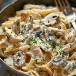 Chicken and Mushroom Pasta in Creamy Sauce