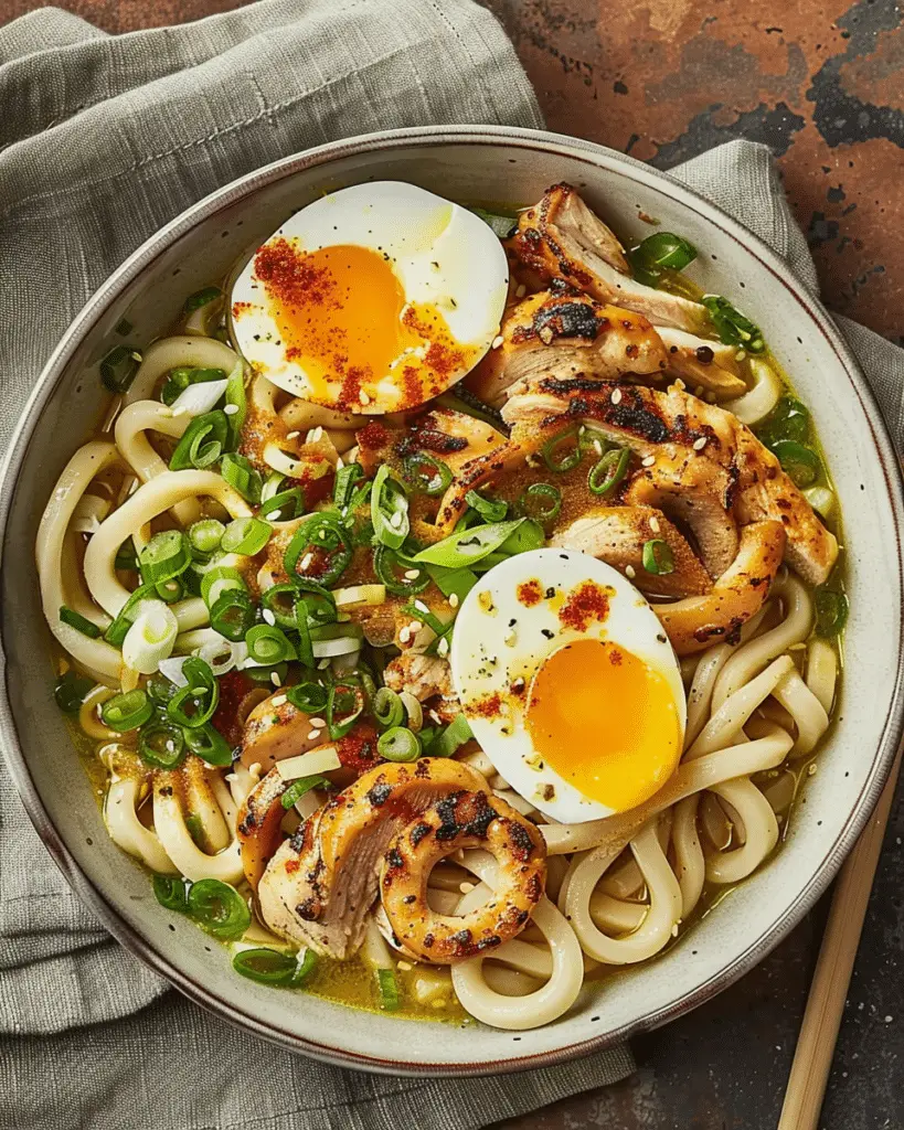 Creamy Chicken Udon Noodle Bowl