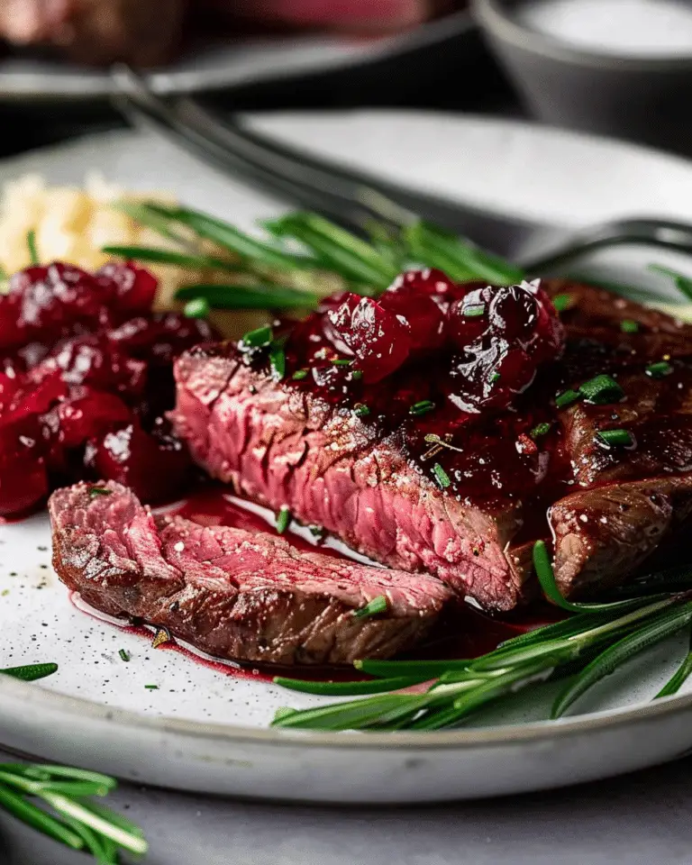 Cranberry Balsamic Ribeye Steak