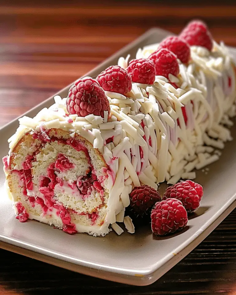 Raspberry White Chocolate Cake Roll