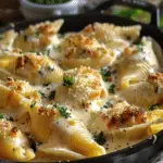 Garlic Butter Chicken Alfredo Stuffed Shells