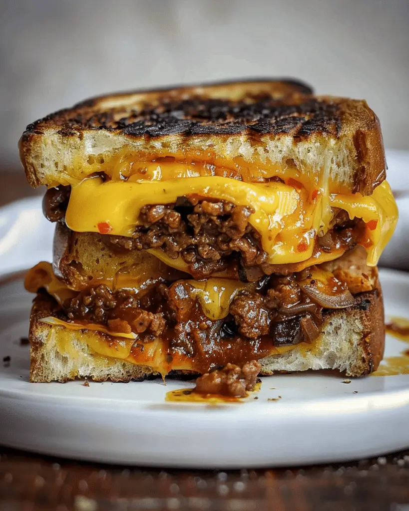 Sloppy Joe Grilled Cheese on Texas Toast