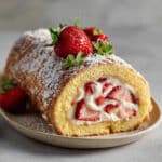 Strawberry Cream Sponge Cake Roll