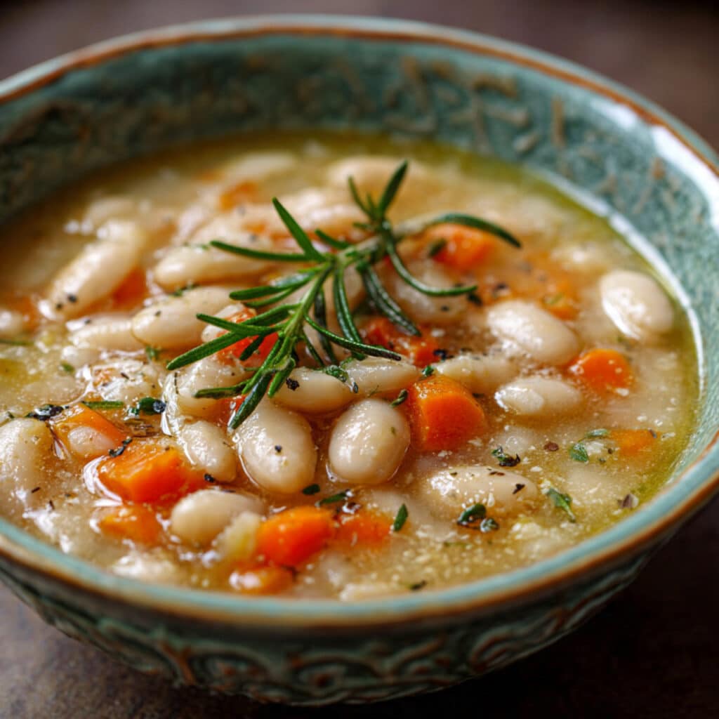 Rosemary and Roasted Garlic White Bean Soup