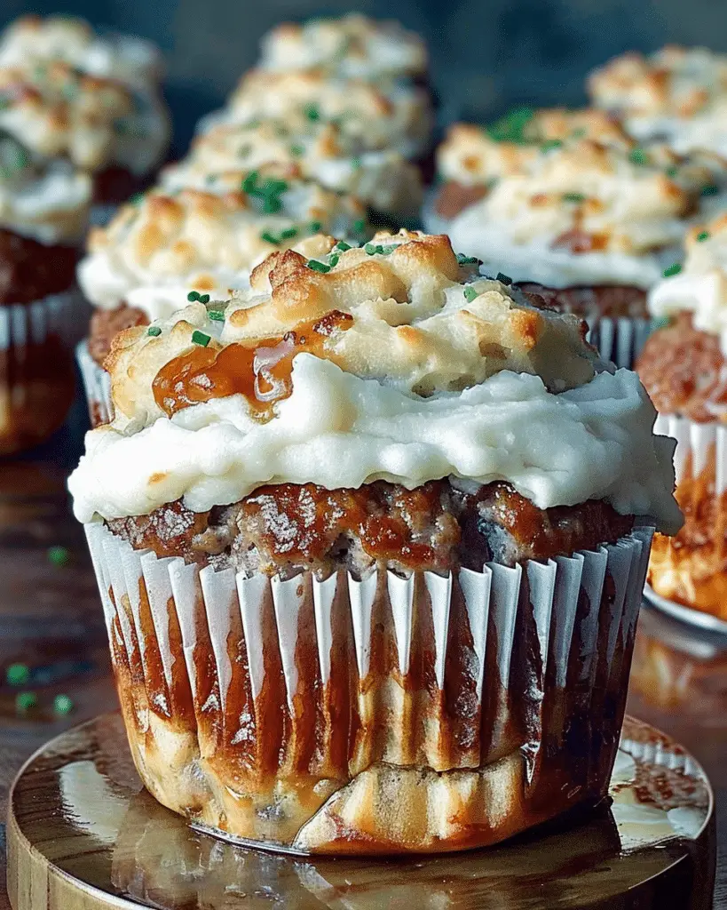 Mini Meatloaf Muffins with Mashed Potato Frosting