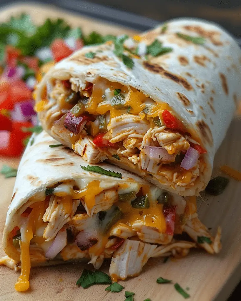 Chicken Bell Pepper Ranch Burritos