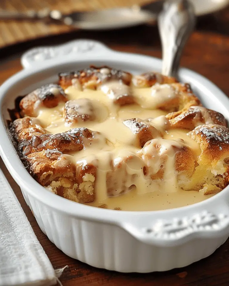 Grandma’s Old-Fashioned Bread Pudding with Vanilla Sauce