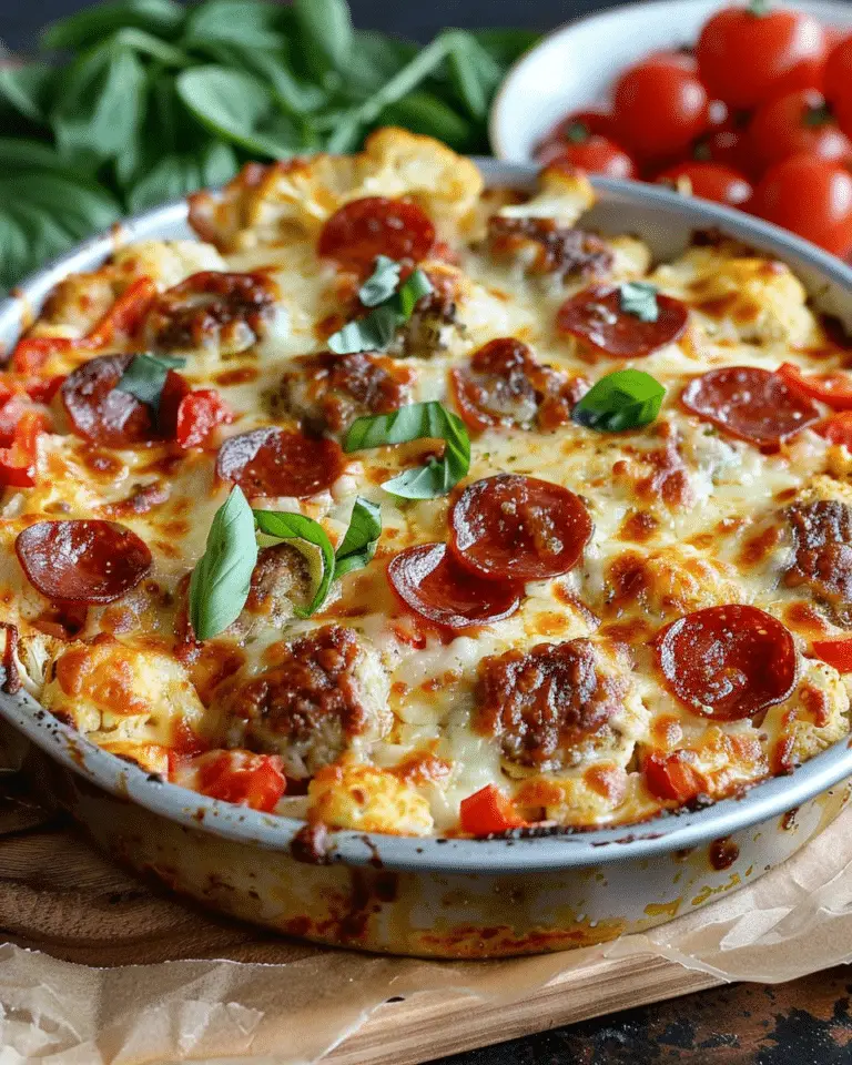 Low Carb Cauliflower Pizza Casserole