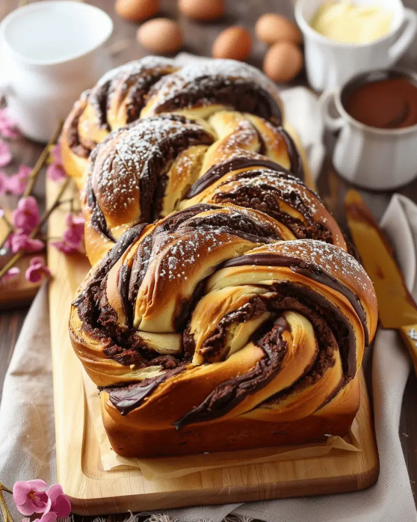Spectacular Nutella Swirl Easter Bread