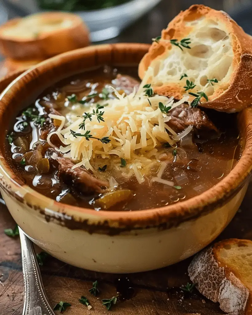 French Onion Beef Short Rib Soup