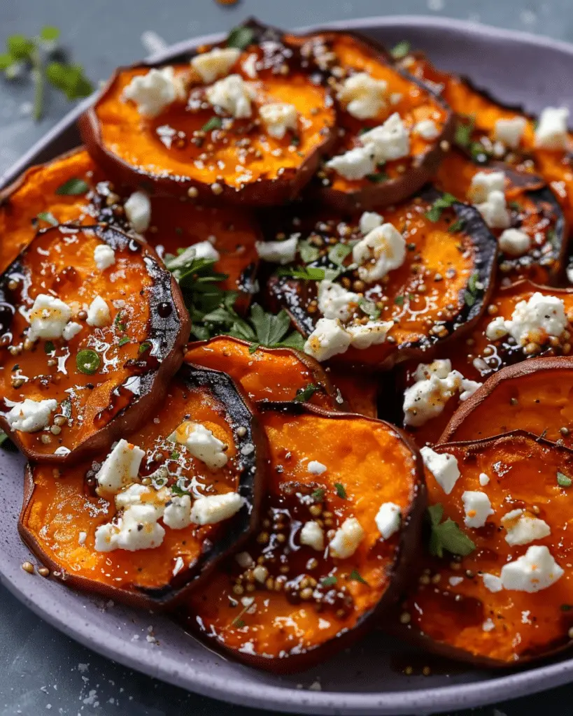 Roasted Sweet Potato Rounds with Honey & Feta