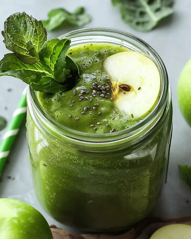 Winter Green Detox Smoothie with Apple for Liver Cleanse