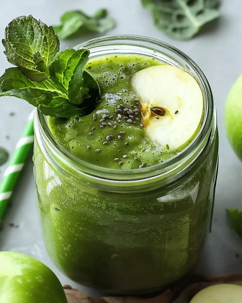 Winter Green Detox Smoothie with Apple for Liver Cleanse
