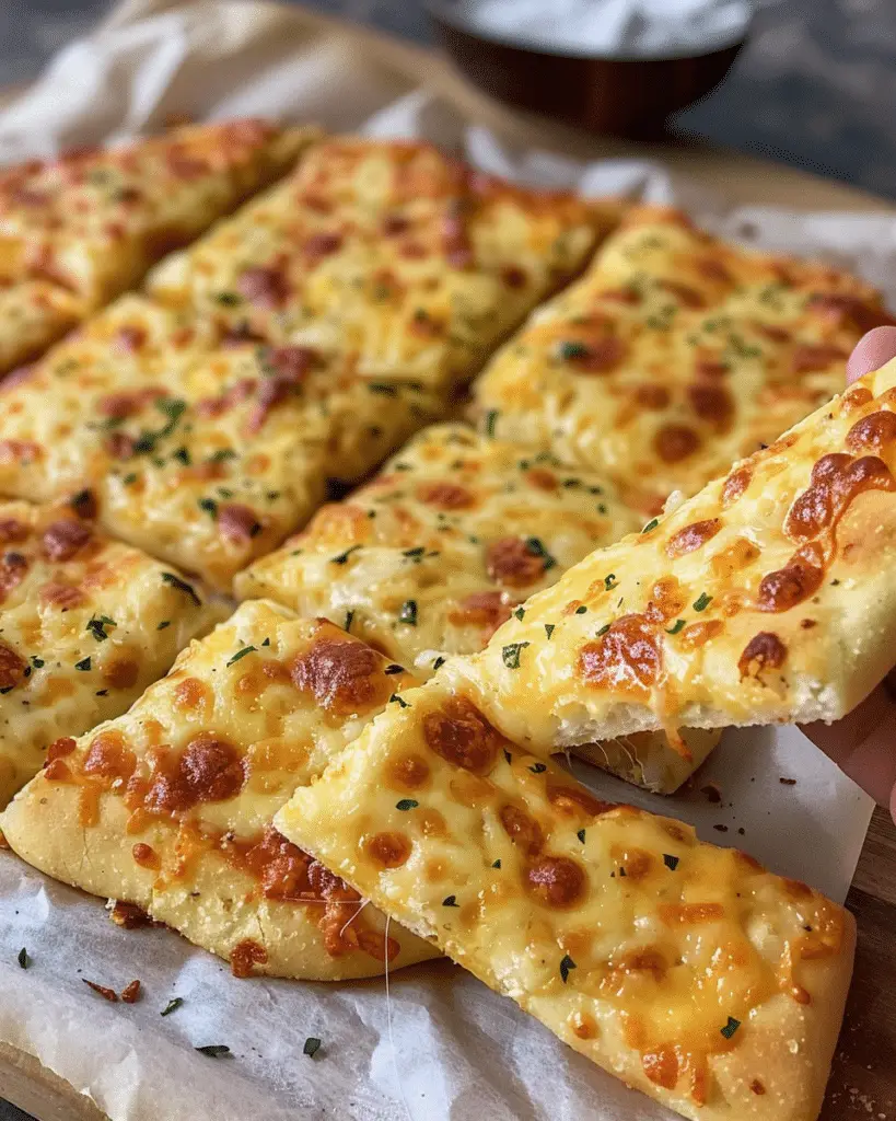 Keto Cheesy Garlic Breadsticks