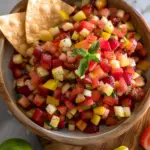 Fresh Fruit Salsa With Cinnamon Sugar Pita Chips