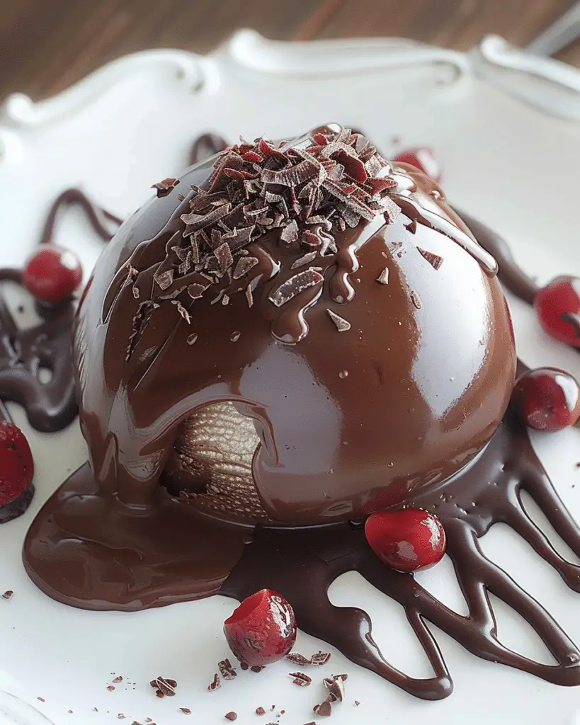 Chocolate Mousse Dome with Ganache Glaze