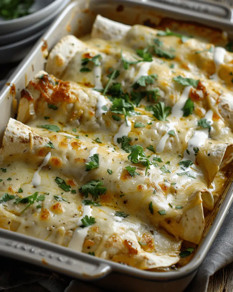 Creamy Green Chile Chicken Enchiladas