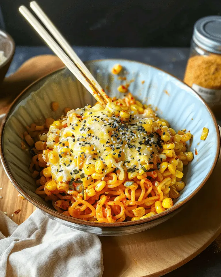 Spicy Noodles With Korean Corn Cheese