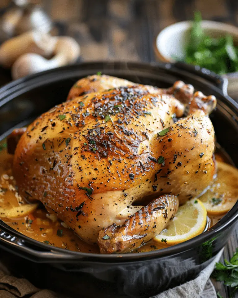 Slow Cooker Whole Chicken (4-Ingredient Comfort Meal)