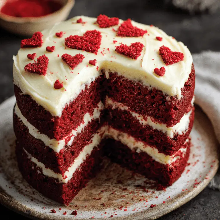 Small Red Velvet Cake with Mini Hearts
