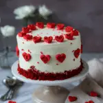Small Red Velvet Cake with Mini Hearts
