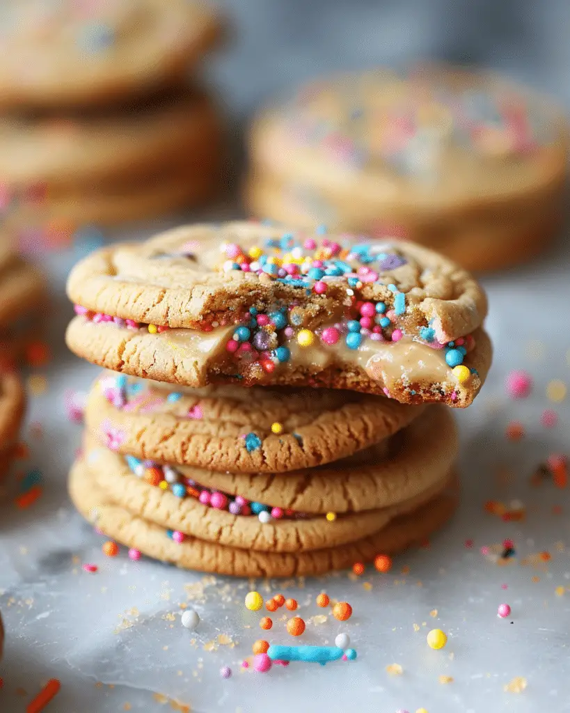 Teddy Graham Funfetti Stuffed Cookie Butter Cookies
