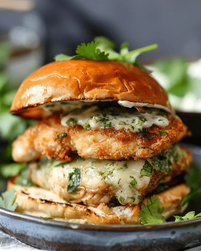 Crispy Cilantro Lime Chicken Sandwich (Air-Fried or Oven Baked)