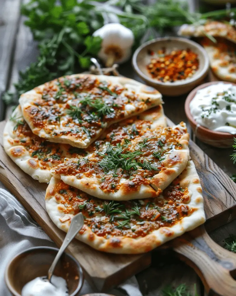 Mediterranean Mini Lahmacun Bites with Yogurt Drizzle