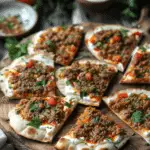 Mediterranean Mini Lahmacun Bites with Yogurt Drizzle