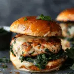 White cheddar spinach chicken burgers