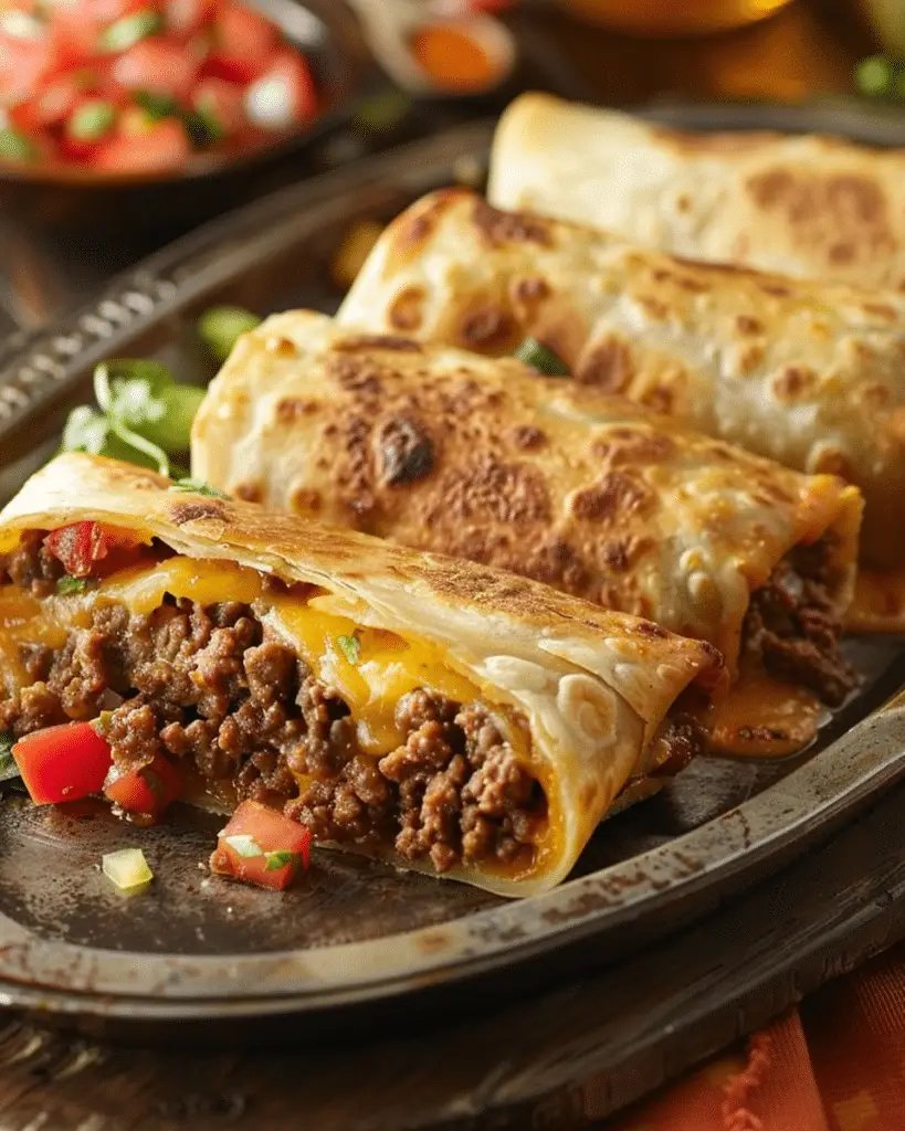Beef And Cheese Chimichangas
