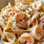 Creamy Shrimp Fettuccine Pasta With Homemade Alfredo Sauce