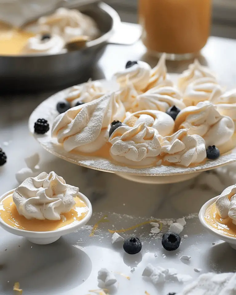 Meringues with citrus curd