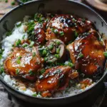 Caramelized Soy Chicken in Garlic Ginger Broth with Rice