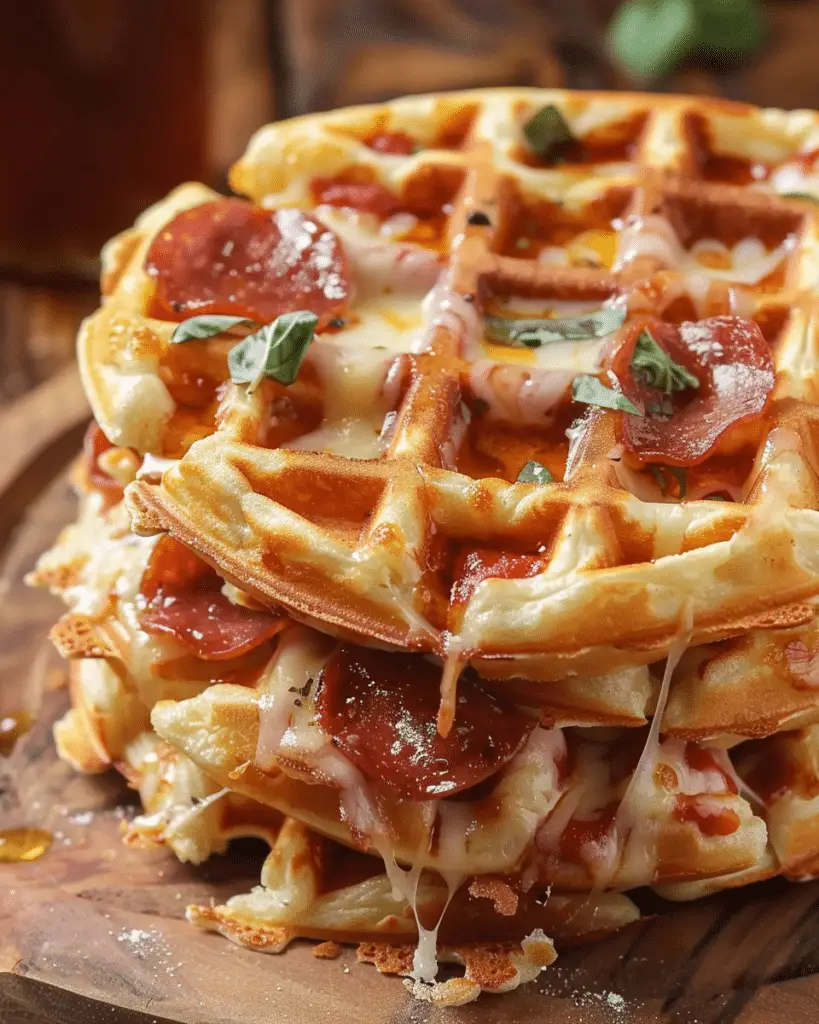 Pizza Stuffed Waffles Snacks