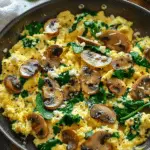 10-Minute Mushroom Spinach Scrambled Eggs (High-Protein)