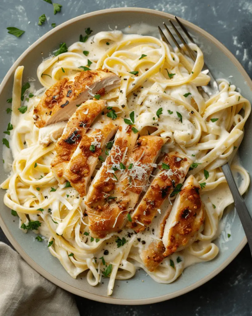 Chicken Parmesan Fettuccine Alfredo