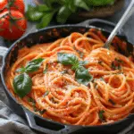 Best Ever Vegan Creamy Tomato Pasta With Vegan Parm