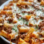 Beef Rigatoni Cheese Bake