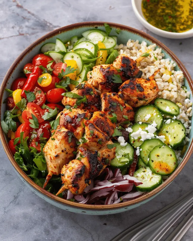 Greek Chicken Souvlaki Mediterranean Bowl