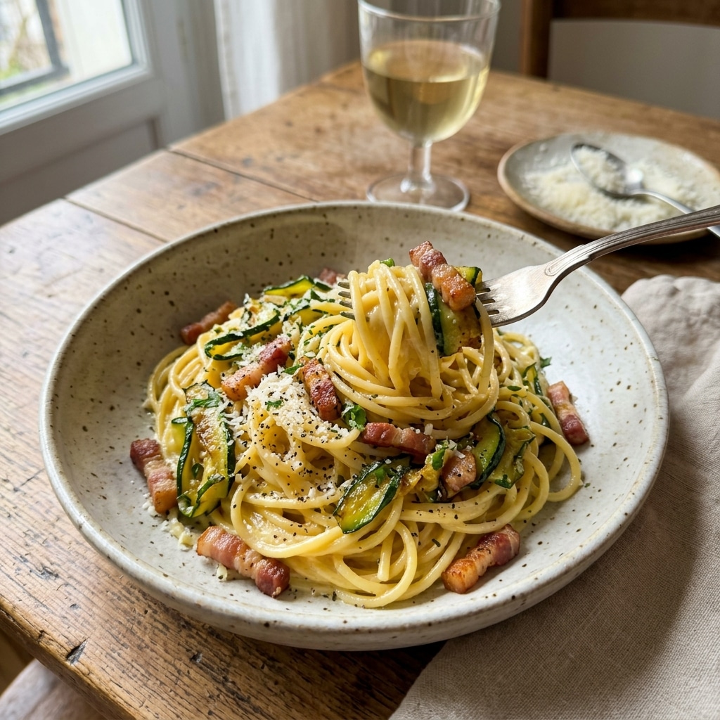 Easy and Delicious Zucchini Carbonara