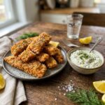 Crispy Salmon Strips with Herb Tartar Dip